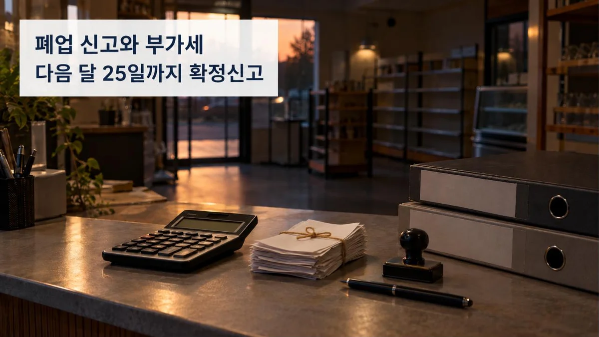 [사업자 시작 04] 폐업 신고 절차와 부가세 확정신고｜다음 달 25일·남은 재고 과세·종합소득세