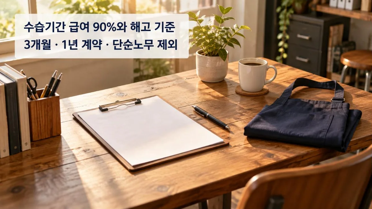 [직원 채용 02] 수습기간 급여 90%와 해고 기준｜3개월·1년 계약·단순노무 제외