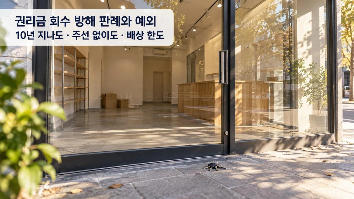 권리금 회수 방해 판례와 예외 — 비어 있는 상가 점포와 유리문 앞 열쇠