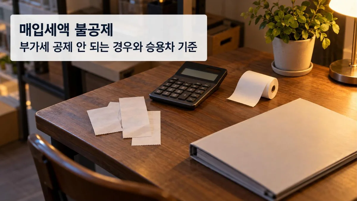 [세금 기초 04] 매입세액 불공제 항목｜부가세 공제 안 되는 경우와 승용차·접대비·등록 전 매입