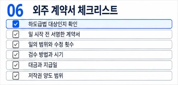 외주 계약서 체크리스트 여섯 가지