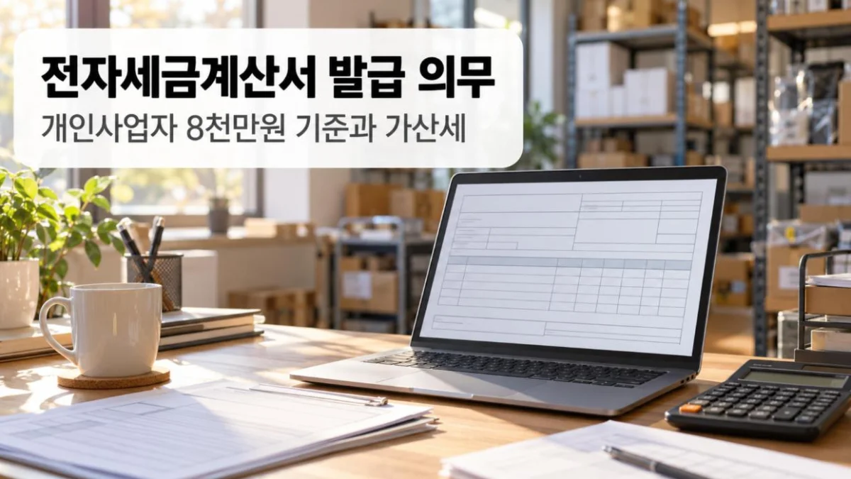 [세금 기초 06] 전자세금계산서 발급 의무 대상｜개인사업자 8천만원 기준과 가산세