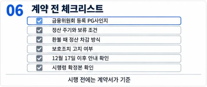 PG 정산 계약 전 체크리스트 여섯 가지