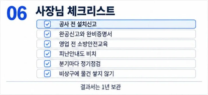 다중이용업소 안전시설 사장님 체크리스트 여섯 가지
