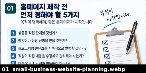 소상공인 홈페이지 제작 전 확인해야 할 목적과 기능 체크리스트